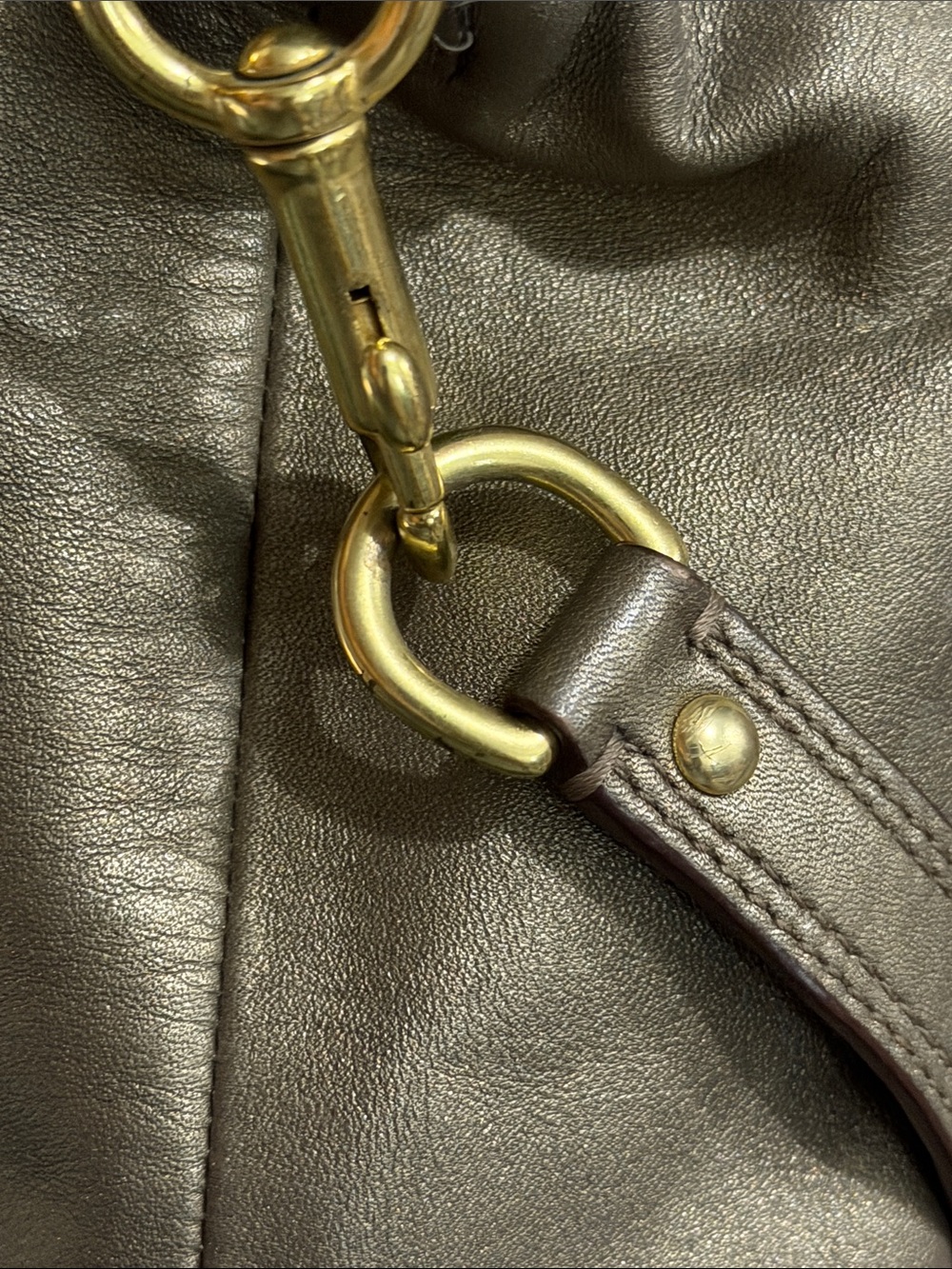 Coach Brown Leather Satchel with Gold Hardware - Picture 4 of 8